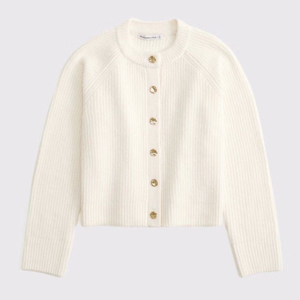 Abercrombie & Fitch Cream Crew Cardigan